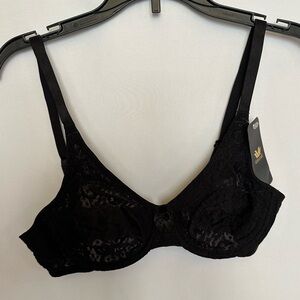 Wacoal Halo Lace Seamless Underwire Bra Black 34C 65149 NWT
